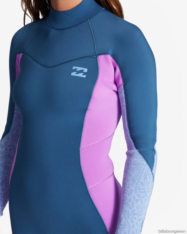 Billabong Clothing 00V682582 | Billabong 3/2-Synergy-Neoprenanzug mit Reißverschluss hinten Tiefsee Frauen