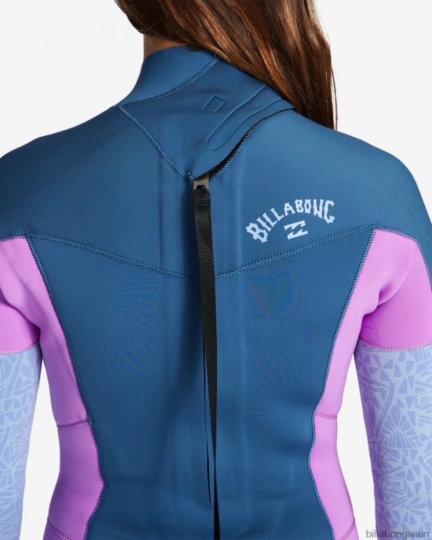 Billabong Clothing 00V682582 | Billabong 3/2-Synergy-Neoprenanzug mit Reißverschluss hinten Tiefsee Frauen