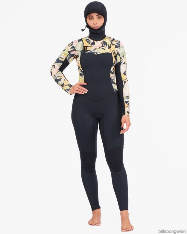 Billabong Clothing 00V682593 | Billabong 4/3 Salty Dayz Voll-Neoprenanzug mit Kapuze Dschungelnacht Frauen