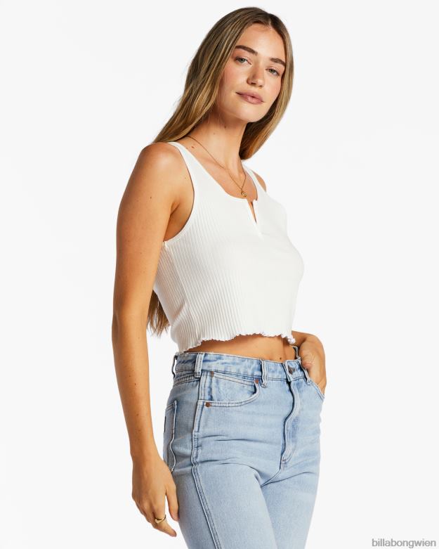 Billabong Clothing 00V681756 | Billabong Geripptes Tanktop mit Kerbe Salzkristall Frauen