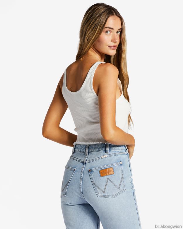 Billabong Clothing 00V681756 | Billabong Geripptes Tanktop mit Kerbe Salzkristall Frauen