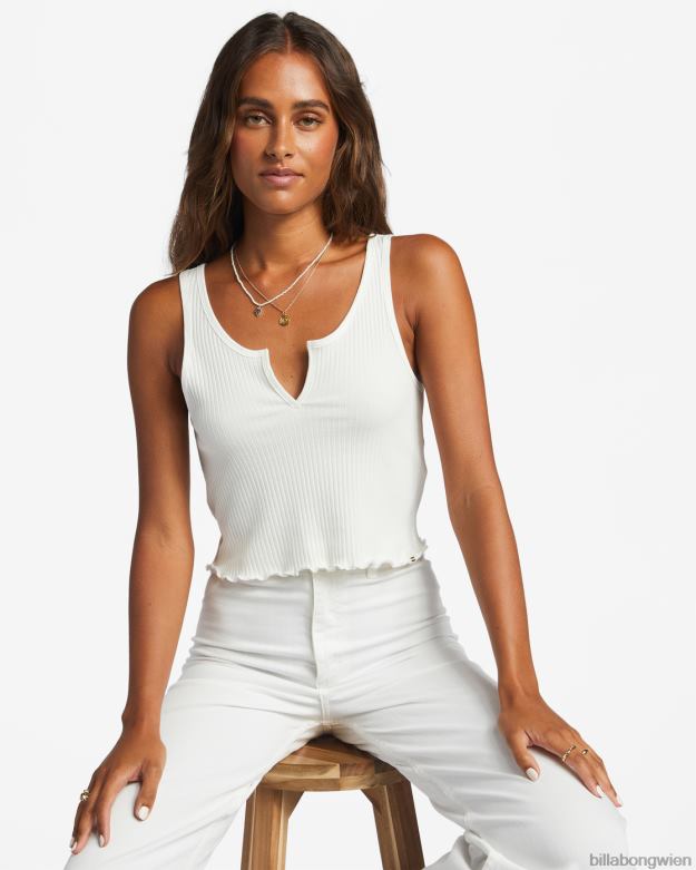 Billabong Clothing 00V681756 | Billabong Geripptes Tanktop mit Kerbe Salzkristall Frauen