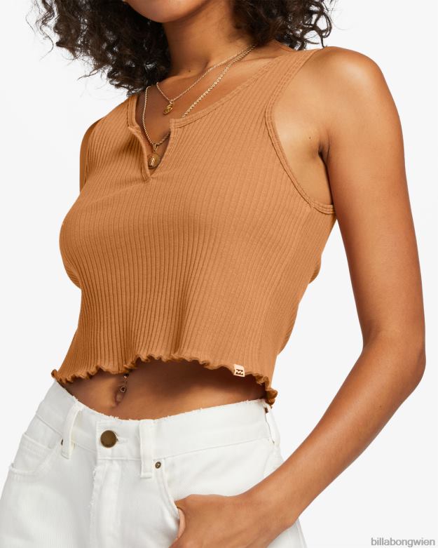 Billabong Clothing 00V681797 | Billabong Geripptes Tanktop mit Kerbe Sommergewürz Frauen