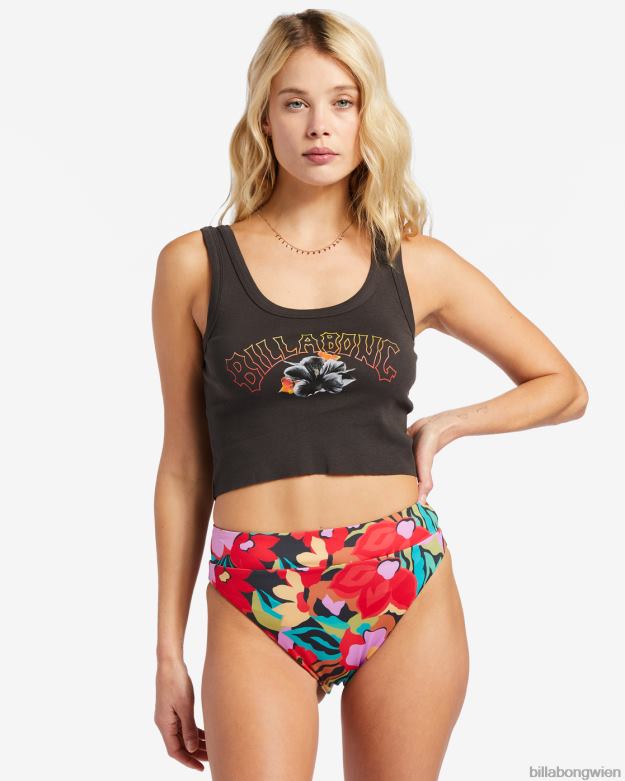 Billabong Clothing 00V681995 | Billabong Kurz geschnittenes Kamea Lava Arch-Tanktop aus schwarz Frauen