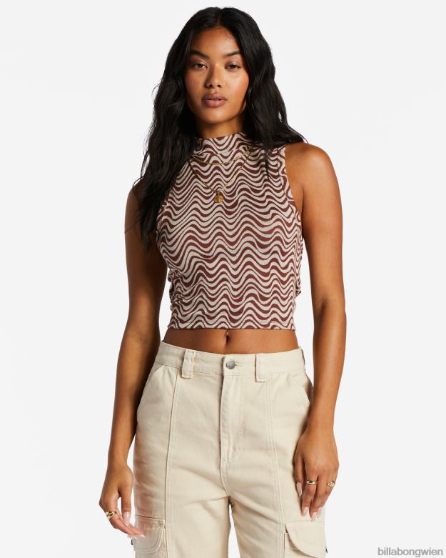 Billabong Clothing 00V682052 | Billabong Gestricktes Tanktop „Wavey Babe“. Mokka Frauen