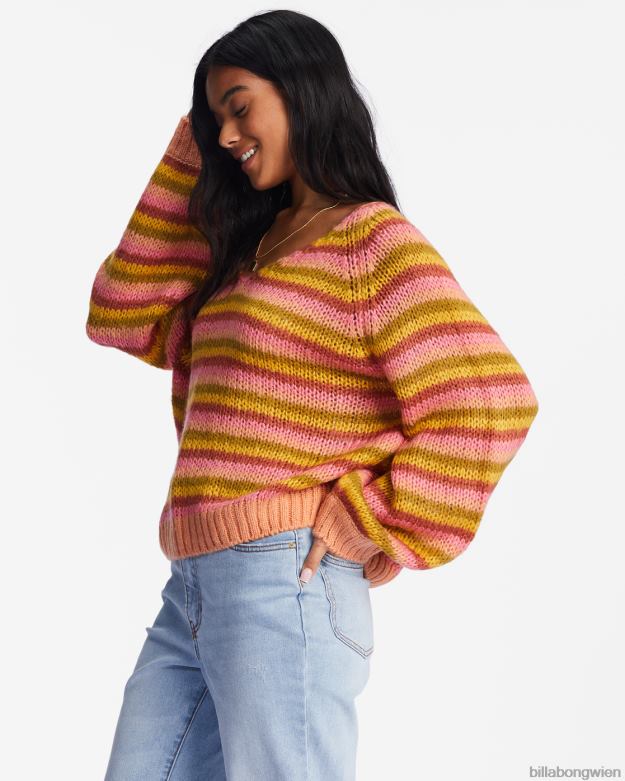 Billabong Clothing 00V682229 | Billabong Ein unkomplizierter Pullover mit V-Ausschnitt Canyon-Sonnenuntergang Frauen