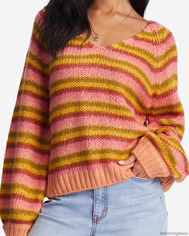 Billabong Clothing 00V682229 | Billabong Ein unkomplizierter Pullover mit V-Ausschnitt Canyon-Sonnenuntergang Frauen