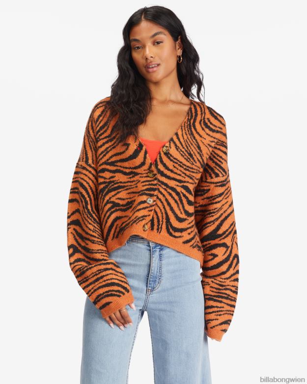Billabong Clothing 00V682245 | Billabong Wild One, kurz geschnittener Cardigan-Pullover Wüstenlehm Frauen