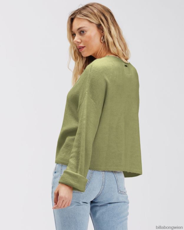 Billabong Clothing 00V682311 | Billabong Short n Sweet 2 verkürzter Cardigan-Pullover Avocado Frauen