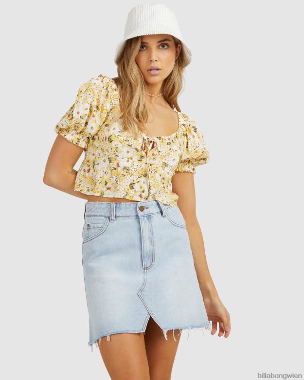 Billabong Clothing 00V682353 | Billabong so glücklicher Jeans-Minirock gealtertes Indigo Frauen