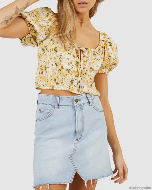 Billabong Clothing 00V682353 | Billabong so glücklicher Jeans-Minirock gealtertes Indigo Frauen