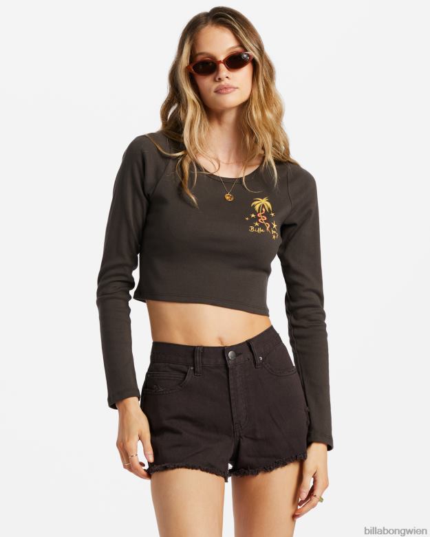 Billabong Clothing 00V681810 | Billabong Ausgefranste Shorts wegtreiben schwarzer Kieselstein Frauen