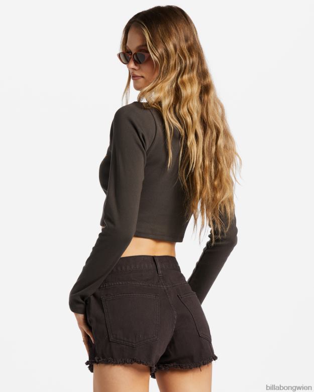 Billabong Clothing 00V681810 | Billabong Ausgefranste Shorts wegtreiben schwarzer Kieselstein Frauen