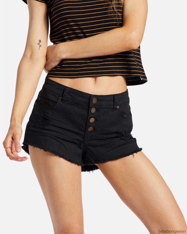 Billabong Clothing 00V681877 | Billabong Jeansshorts mit Knöpfen Schwarz Frauen