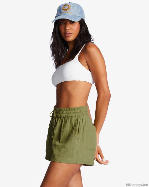Billabong Clothing 00V681937 | Billabong Day Tripper-Shorts mit elastischem Bund Avocado Frauen