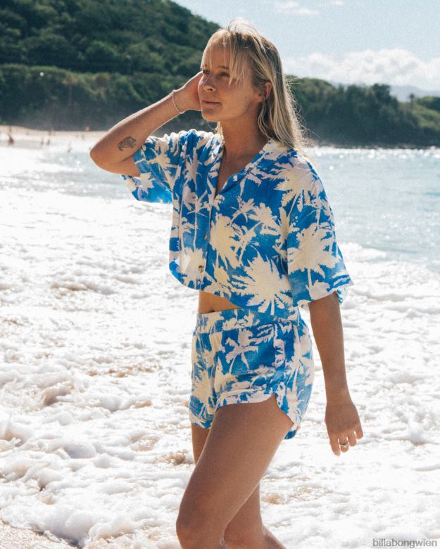 Billabong Clothing 00V681969 | Billabong Die Sonne scheint elastische Shorts blaues Hawaii Frauen