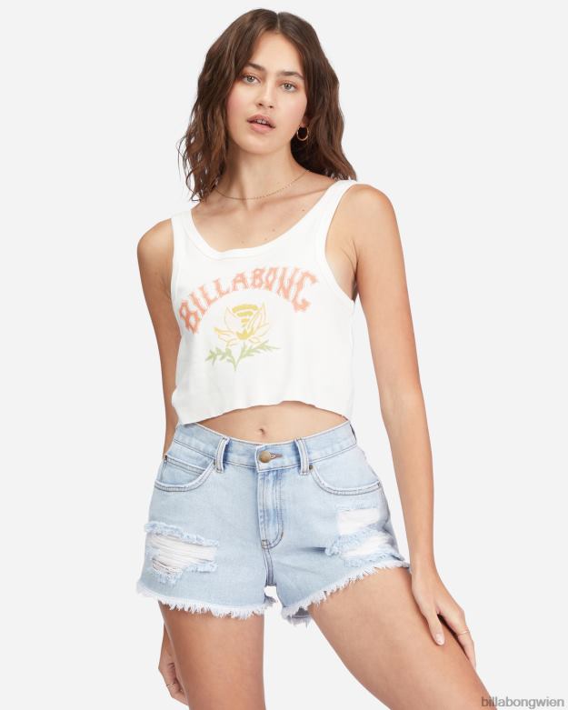 Billabong Clothing 00V682250 | Billabong Lassen Sie ausgefranste Jeansshorts hinter sich gewaschener Denim Frauen