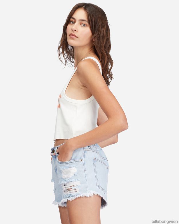 Billabong Clothing 00V682250 | Billabong Lassen Sie ausgefranste Jeansshorts hinter sich gewaschener Denim Frauen