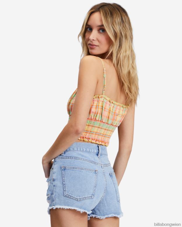 Billabong Clothing 00V682286 | Billabong Lassen Sie ausgefranste Jeansshorts hinter sich gewaschener Denim Frauen