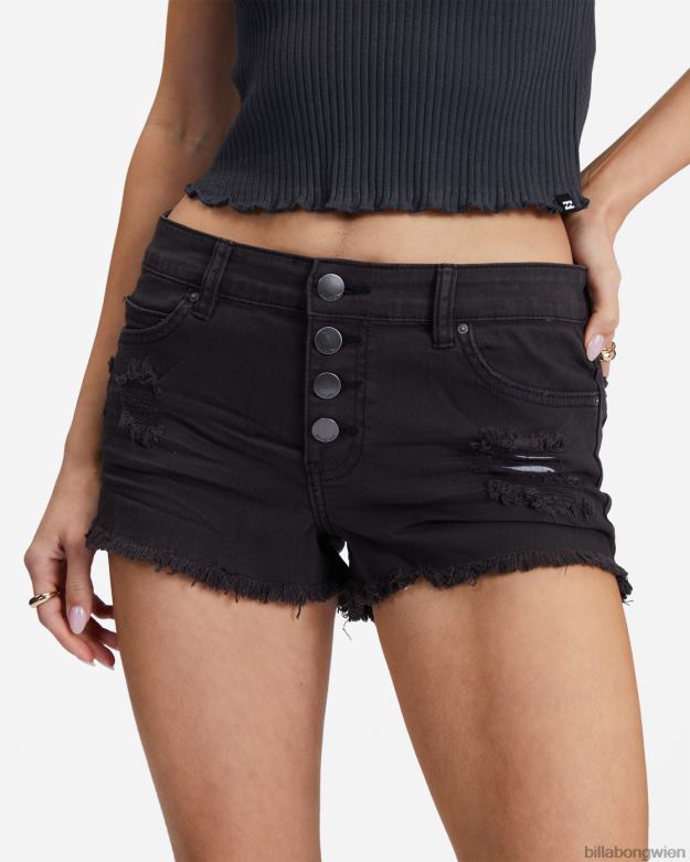 Billabong Clothing 00V682292 | Billabong Jeansshorts mit Knöpfen aus schwarz Frauen