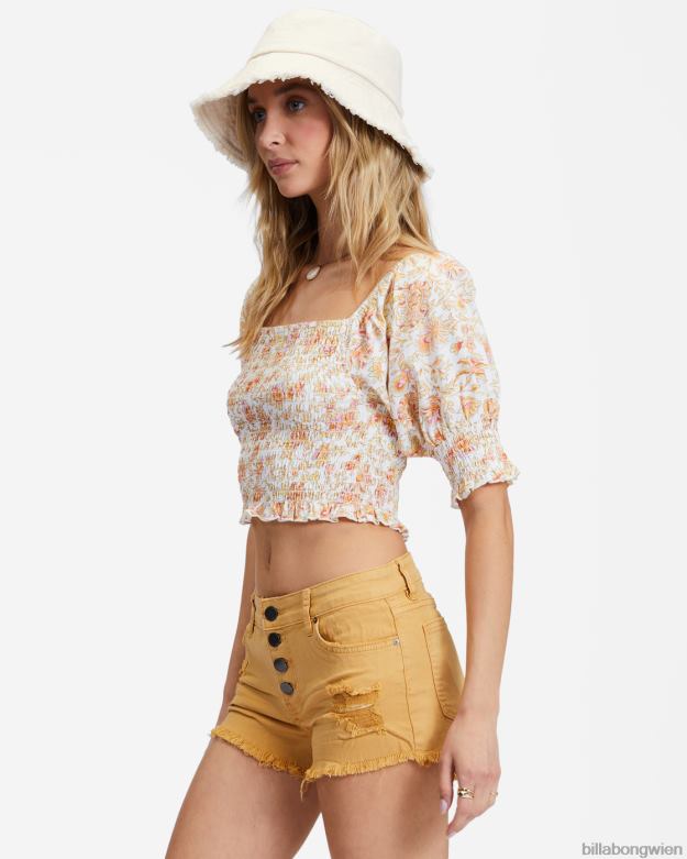 Billabong Clothing 00V682310 | Billabong Jeansshorts mit Knöpfen goldener Stern Frauen