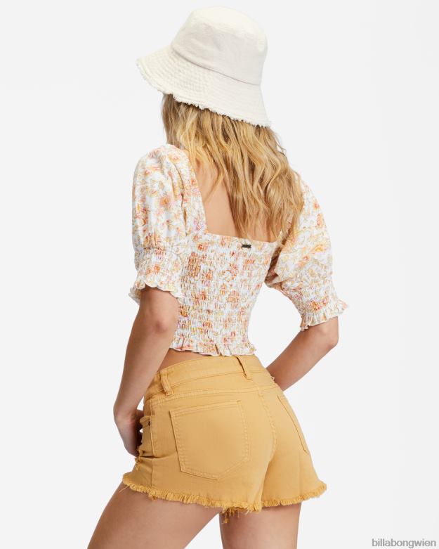 Billabong Clothing 00V682310 | Billabong Jeansshorts mit Knöpfen goldener Stern Frauen