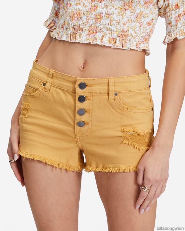 Billabong Clothing 00V682310 | Billabong Jeansshorts mit Knöpfen goldener Stern Frauen