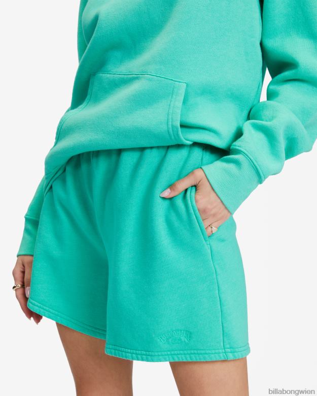 Billabong Clothing 00V682321 | Billabong Surf Classic 5 Sweatshorts mit hoher Taille tropisches Grün Frauen