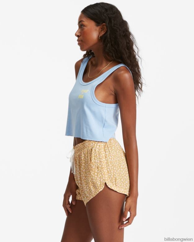 Billabong Clothing 00V682365 | Billabong Road Trippin Crinkle-Shorts mit elastischem Bund helles Sonnenuntergangsgold Frauen