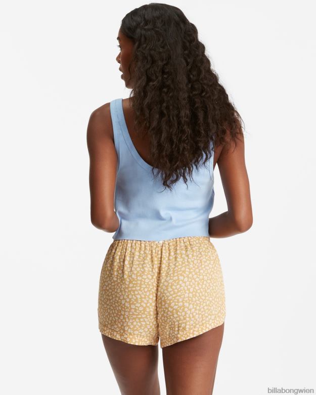 Billabong Clothing 00V682365 | Billabong Road Trippin Crinkle-Shorts mit elastischem Bund helles Sonnenuntergangsgold Frauen