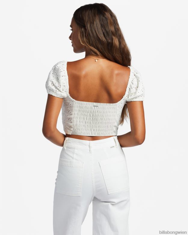 Billabong Clothing 00V681796 | Billabong Letztes Kuss-Top mit Puffärmeln Salzkristall Frauen