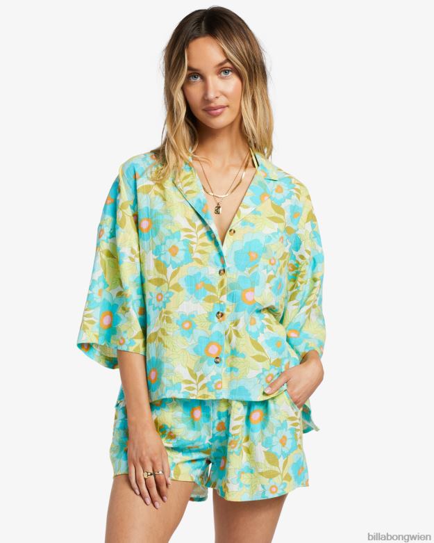 Billabong Clothing 00V681802 | Billabong Alles gut, Button-Down-Top Meeresaugen Frauen