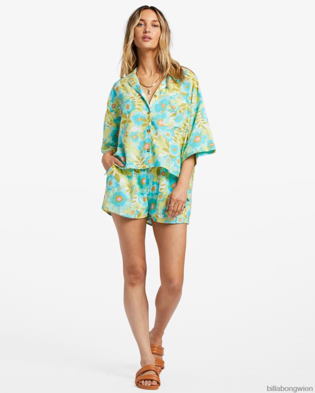 Billabong Clothing 00V681802 | Billabong Alles gut, Button-Down-Top Meeresaugen Frauen