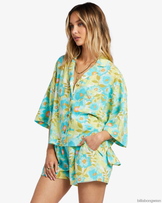 Billabong Clothing 00V681802 | Billabong Alles gut, Button-Down-Top Meeresaugen Frauen