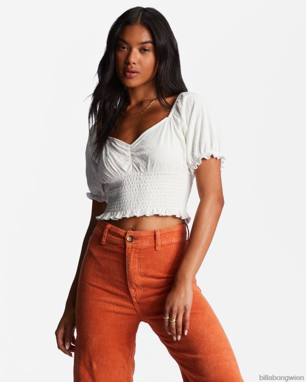 Billabong Clothing 00V681941 | Billabong Liebeslied-Top mit Puffärmeln Salzkristall Frauen
