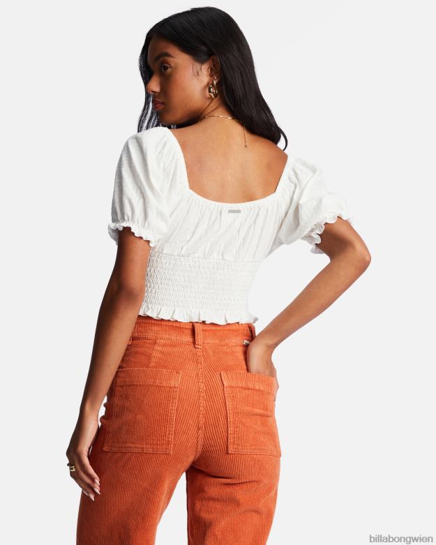 Billabong Clothing 00V681941 | Billabong Liebeslied-Top mit Puffärmeln Salzkristall Frauen