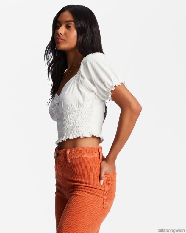Billabong Clothing 00V681941 | Billabong Liebeslied-Top mit Puffärmeln Salzkristall Frauen