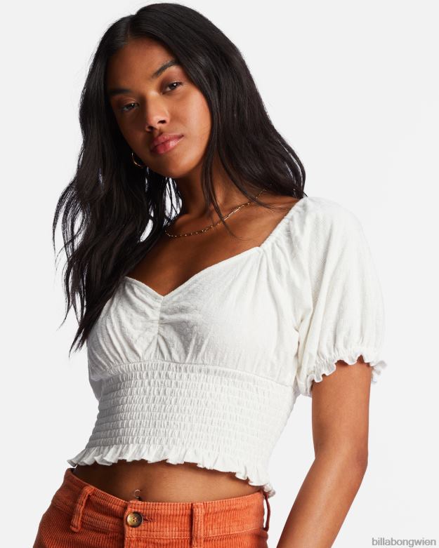 Billabong Clothing 00V681941 | Billabong Liebeslied-Top mit Puffärmeln Salzkristall Frauen