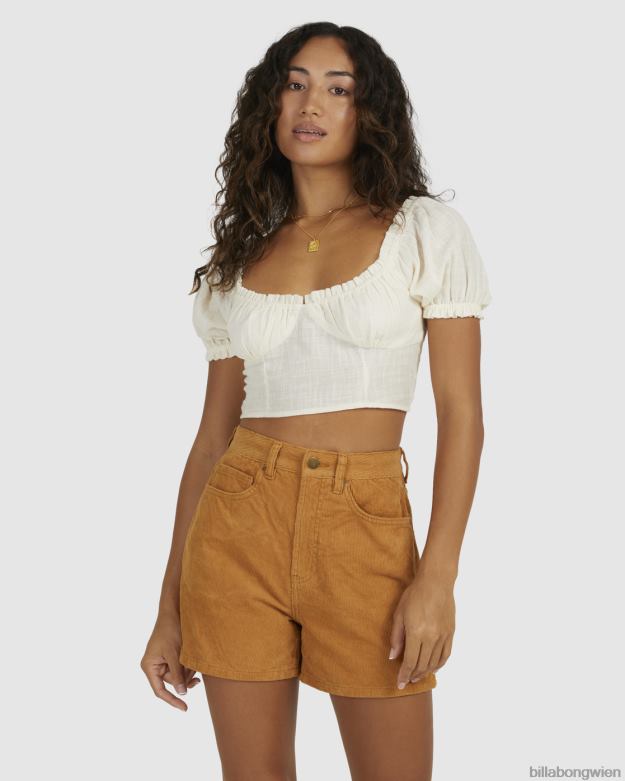 Billabong Clothing 00V681958 | Billabong Monique Oberteil mit Puffärmeln Salzkristall Frauen
