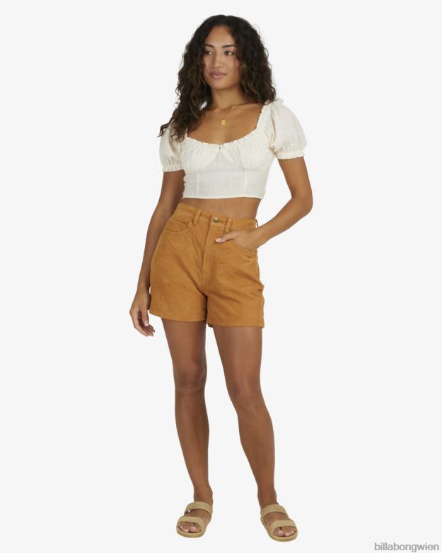 Billabong Clothing 00V681958 | Billabong Monique Oberteil mit Puffärmeln Salzkristall Frauen