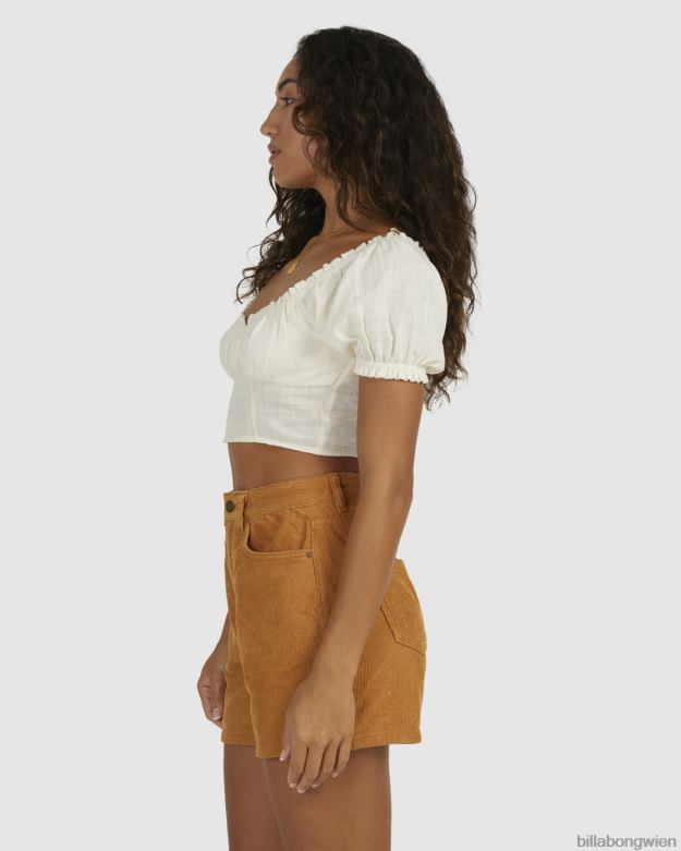 Billabong Clothing 00V681958 | Billabong Monique Oberteil mit Puffärmeln Salzkristall Frauen