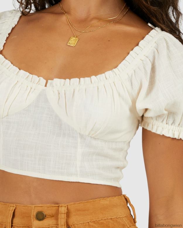 Billabong Clothing 00V681958 | Billabong Monique Oberteil mit Puffärmeln Salzkristall Frauen