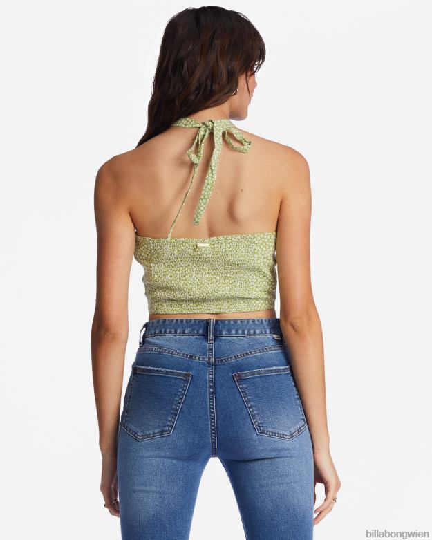 Billabong Clothing 00V681973 | Billabong Retro-Wellen-Crop-Top Mooswiese Frauen