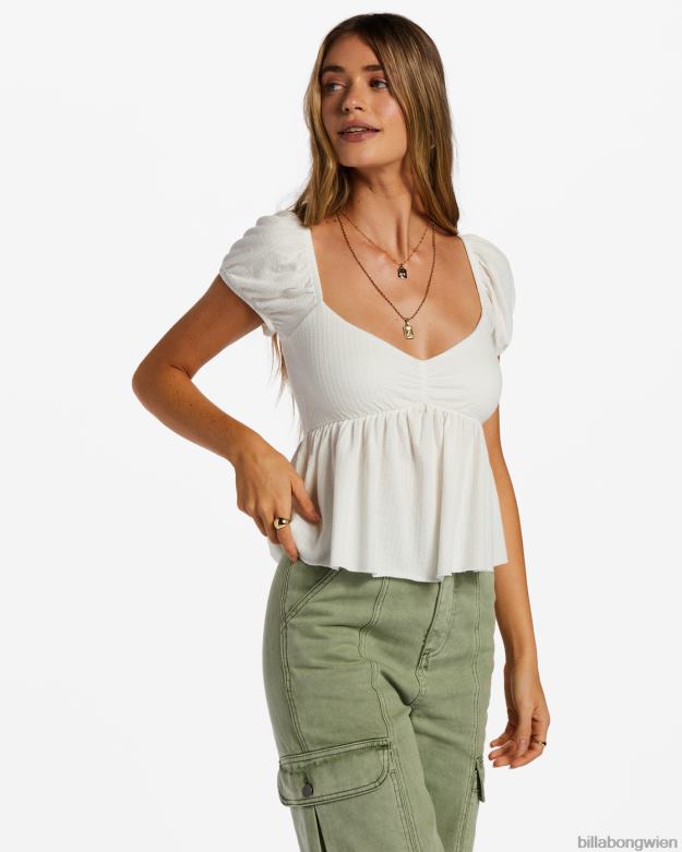 Billabong Clothing 00V682033 | Billabong Mein Bella-Top mit Puffärmeln Salzkristall Frauen