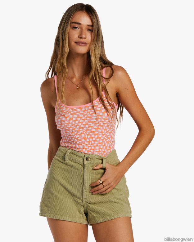 Billabong Clothing 00V682054 | Billabong Cami-Top aus Rippenstrick für kleine Schwestern Flamingo Frauen