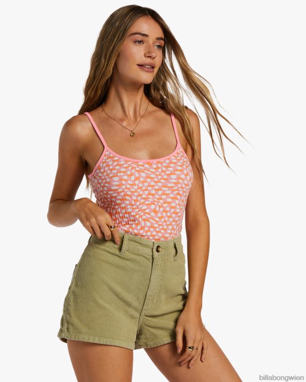 Billabong Clothing 00V682054 | Billabong Cami-Top aus Rippenstrick für kleine Schwestern Flamingo Frauen
