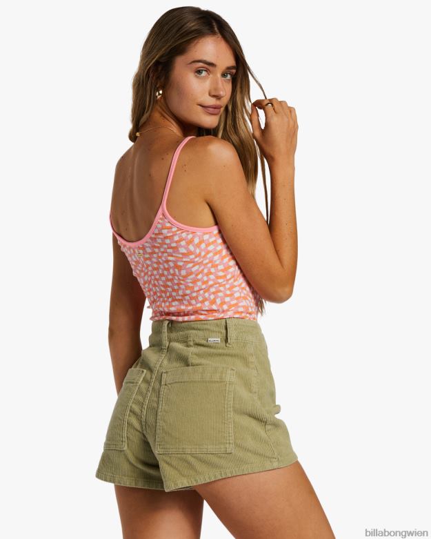 Billabong Clothing 00V682054 | Billabong Cami-Top aus Rippenstrick für kleine Schwestern Flamingo Frauen