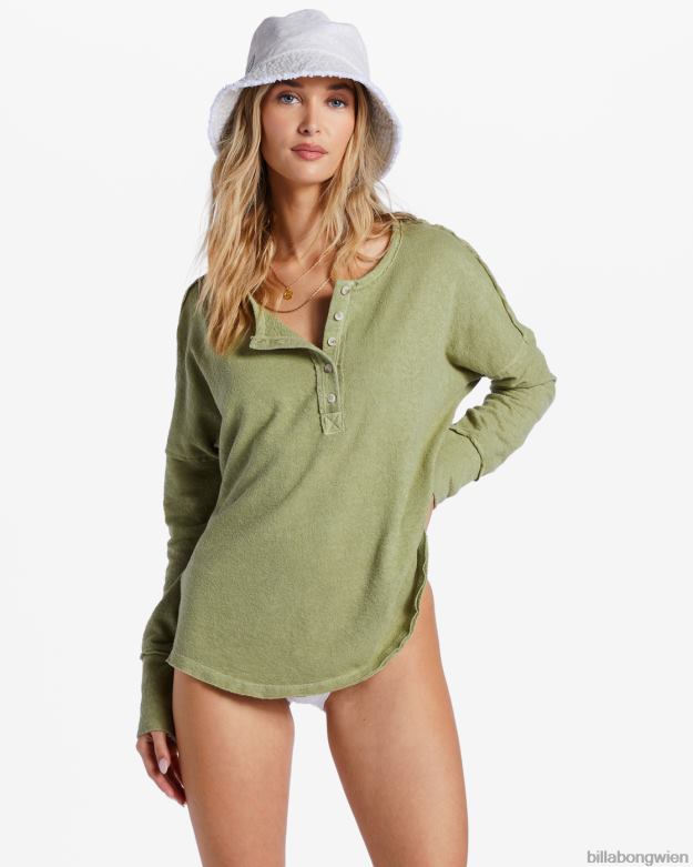 Billabong Clothing 00V682061 | Billabong Neues Anyday-Henley-Top Avocado Frauen