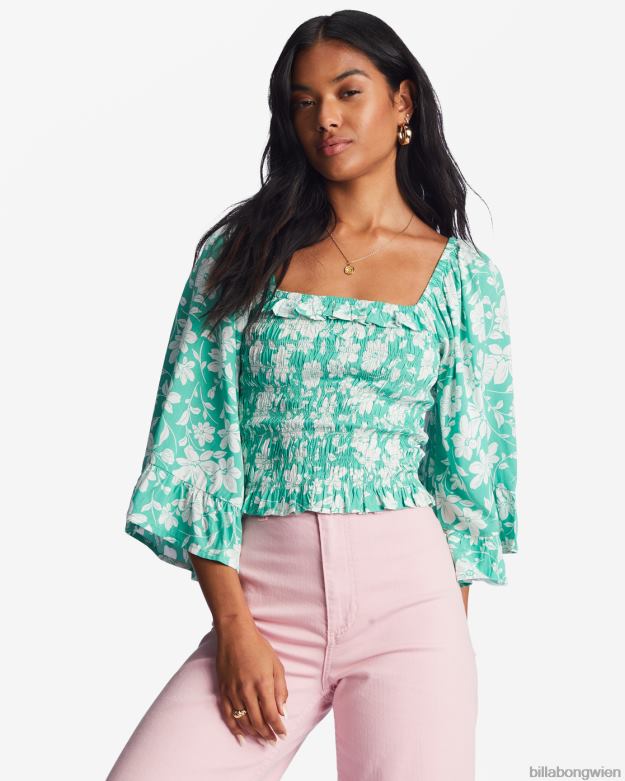 Billabong Clothing 00V682173 | Billabong „Be my Babe“-Top mit Glockenärmeln süßes Gras Frauen
