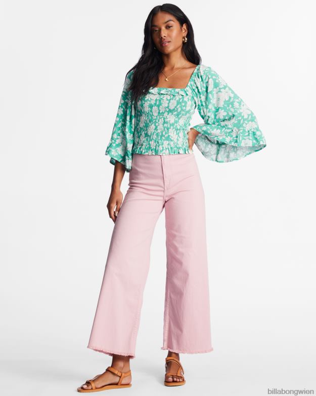 Billabong Clothing 00V682173 | Billabong „Be my Babe“-Top mit Glockenärmeln süßes Gras Frauen